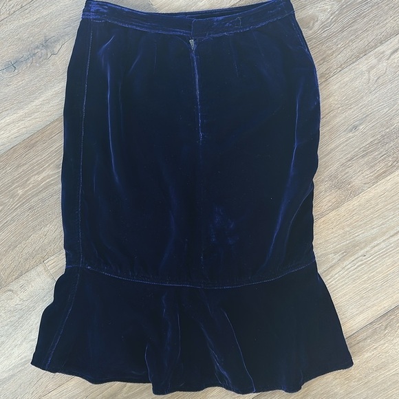 YSL Skirt Vintage Yves Saint Laurent Rive Gauche Velvet Skirt - Picture 3 of 3